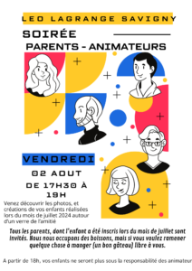 Lire la suite à propos de l’article Soirée Parents animateurs le 02/08/2024